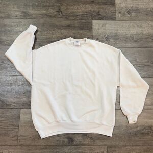 Vintage 80s 90s Jerzees Activewear NuBlend Blank White Crewneck Sweatshirt - XL